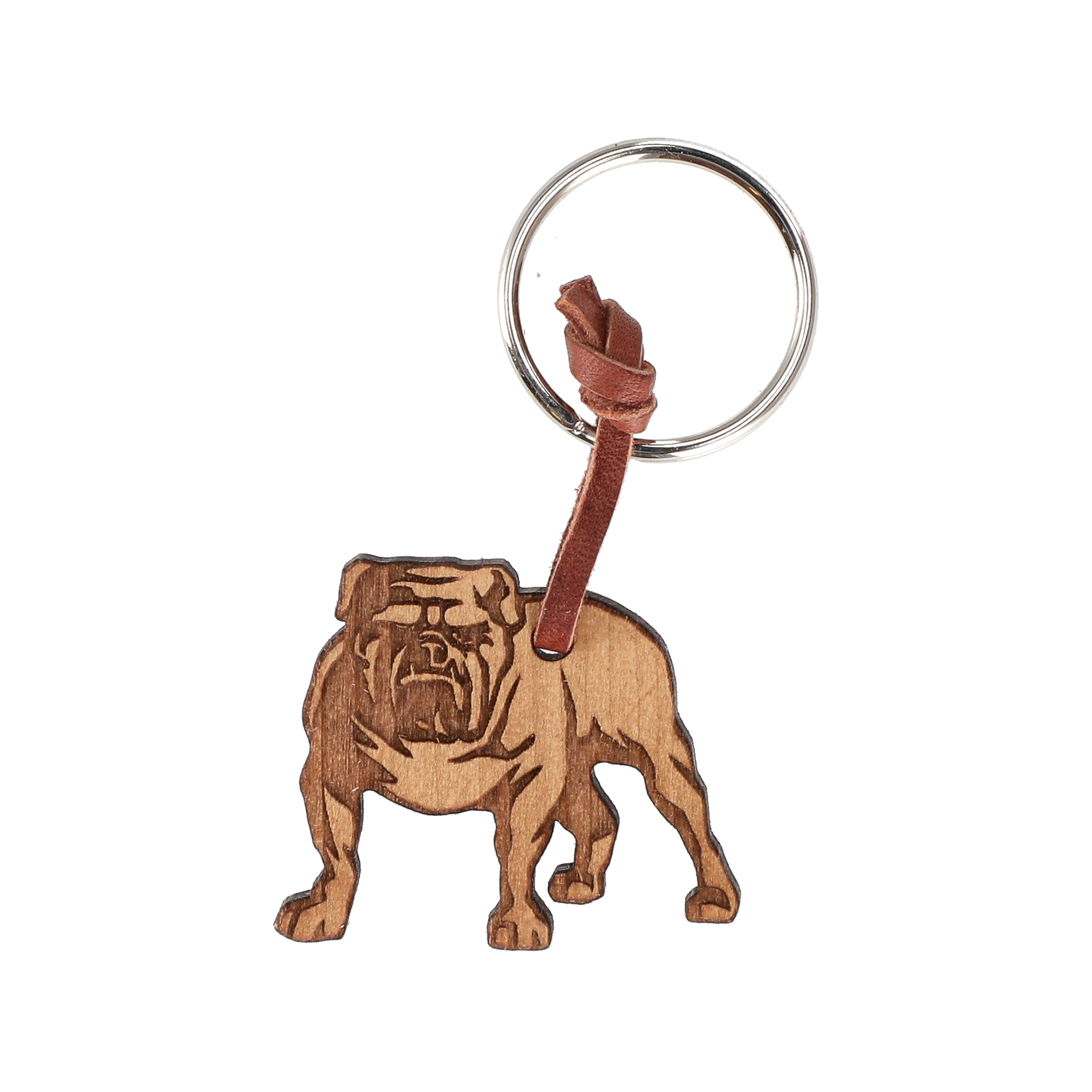 Porte-clés Mirka bulldog en bois, 25 par paquet