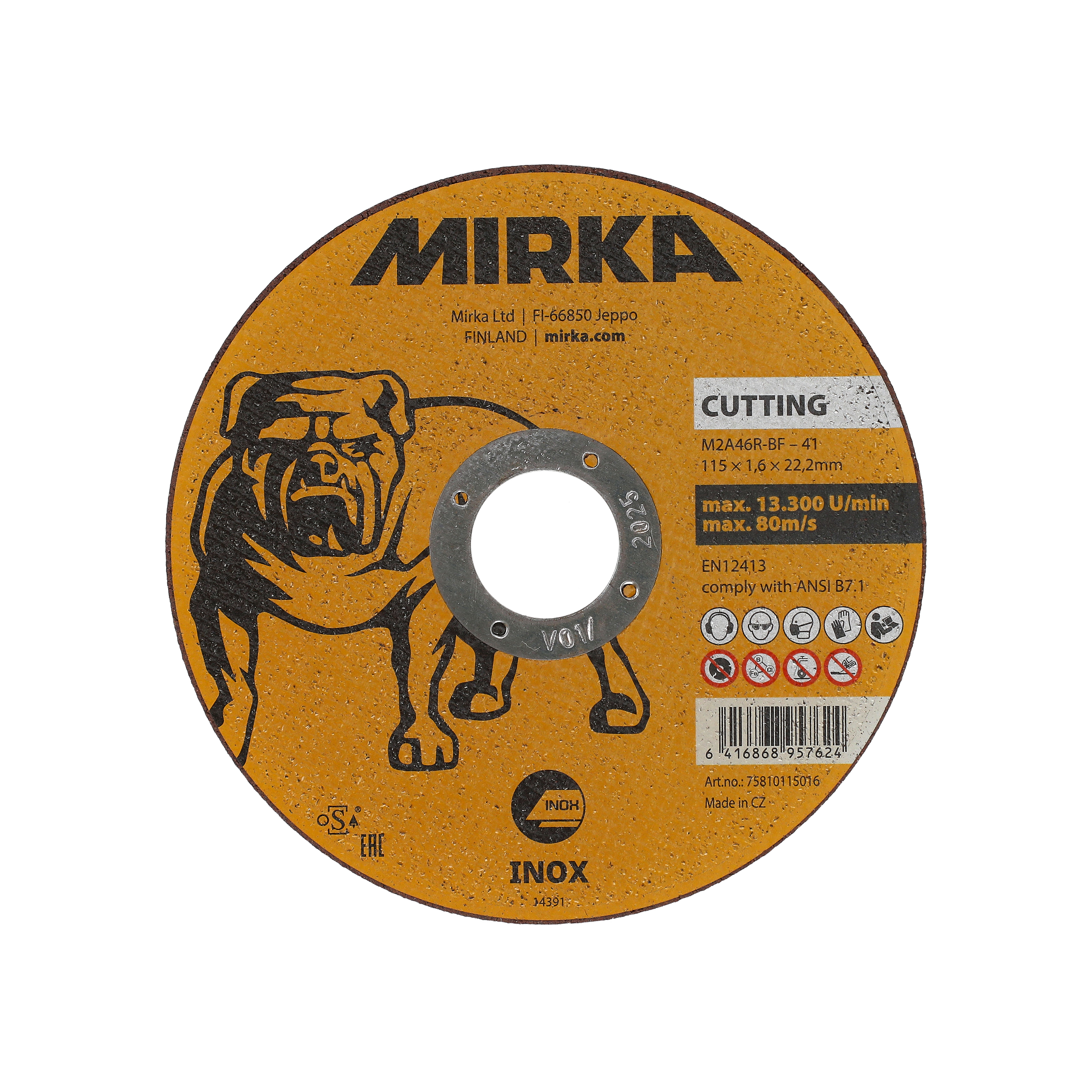 Meule de tronçonnage Mirka® sur Inox