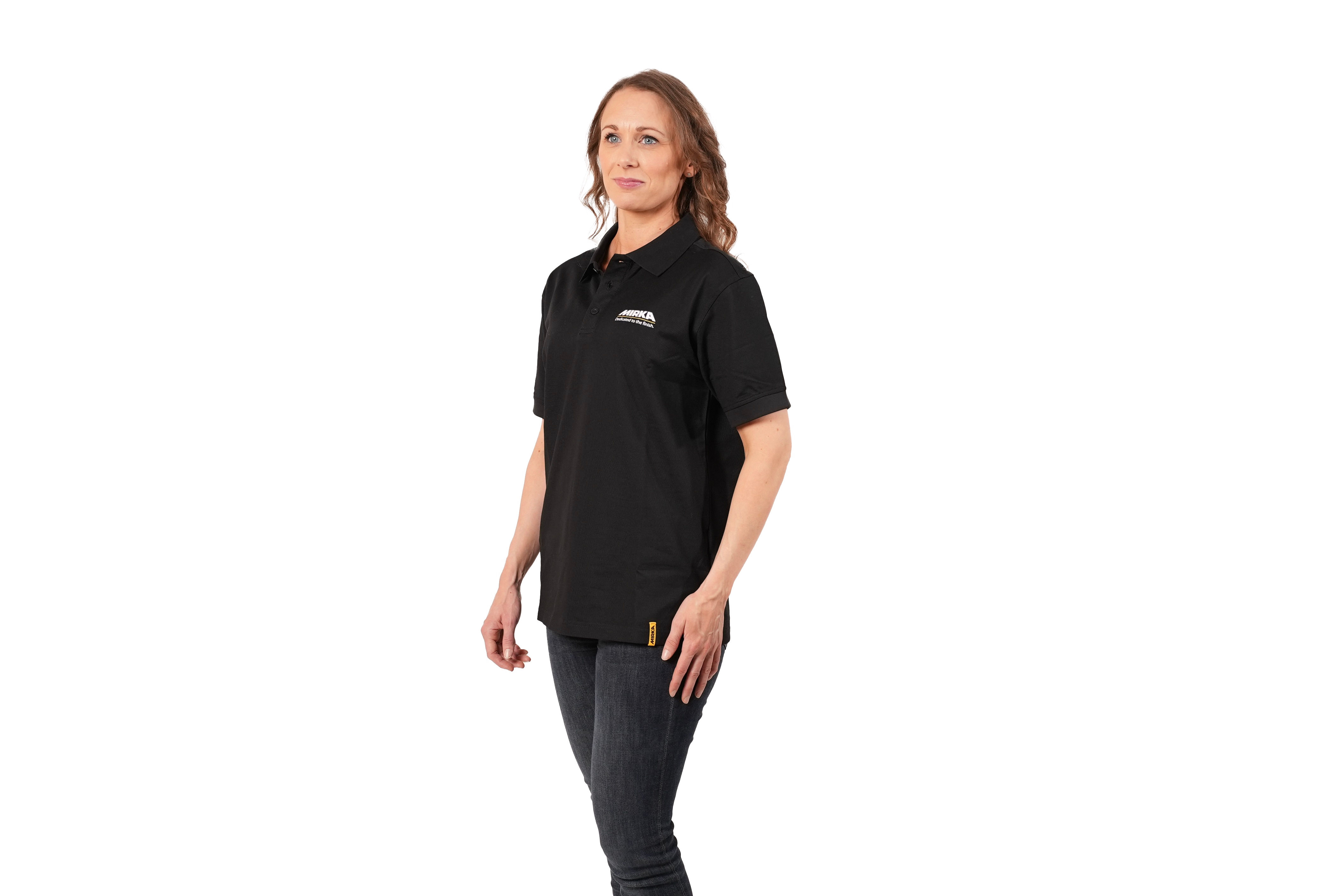 Mirka® Polo Tagline Schwarz Damen