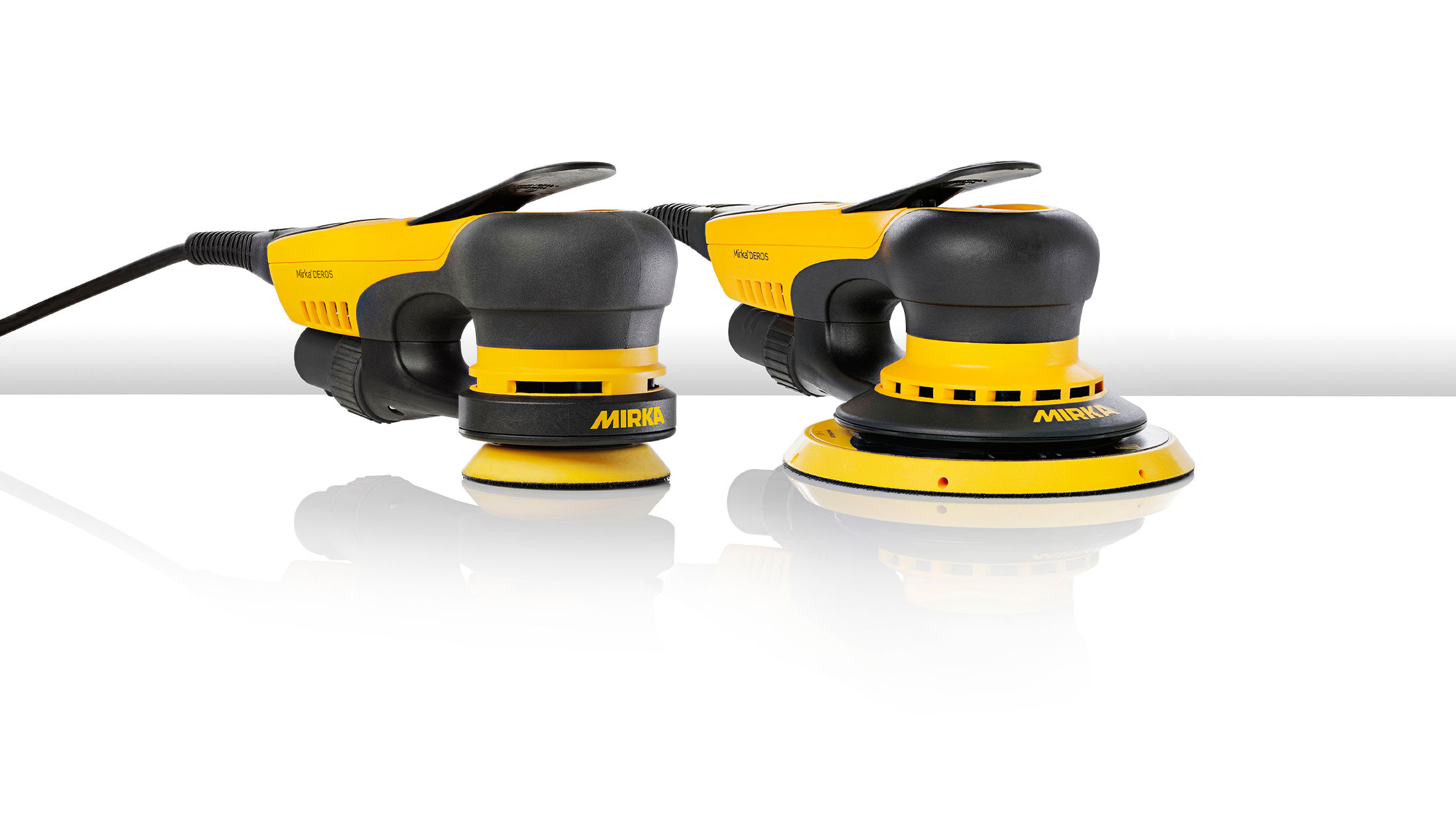 Mirka® DEROS II electric sander in 150 mm  and 77 mm