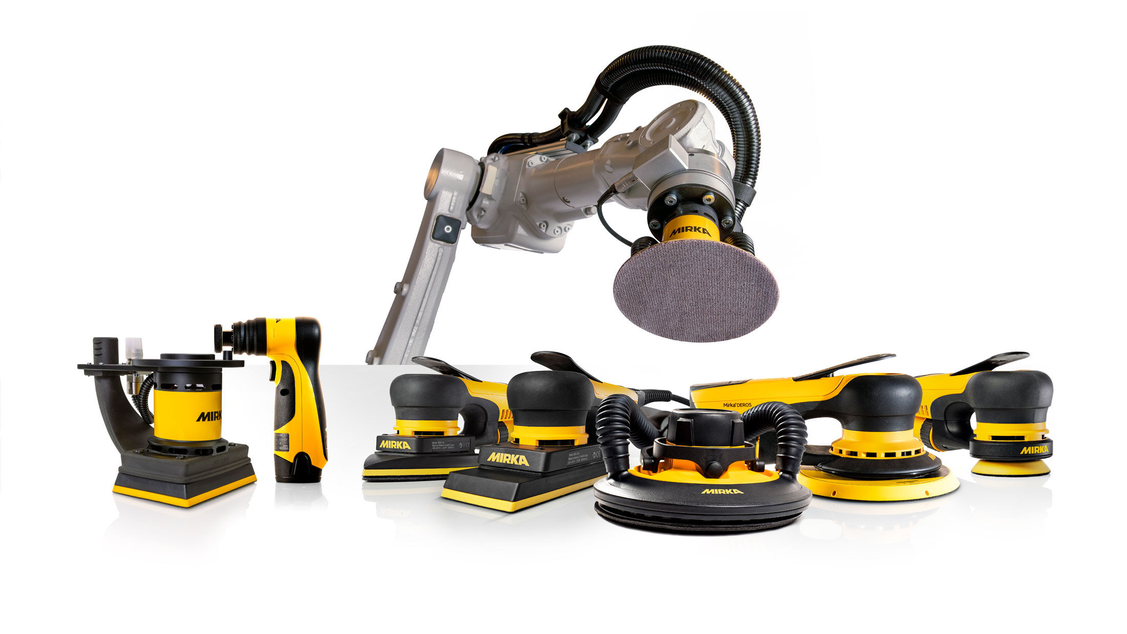 Group image of all Mirka power tools.