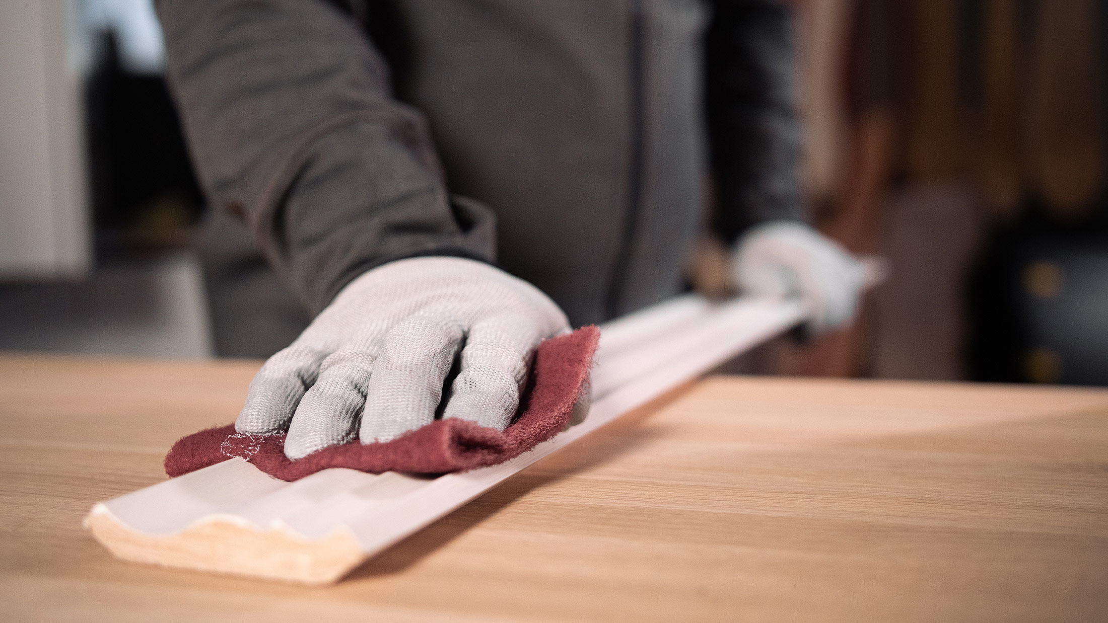 Sanding wood outlet by hand