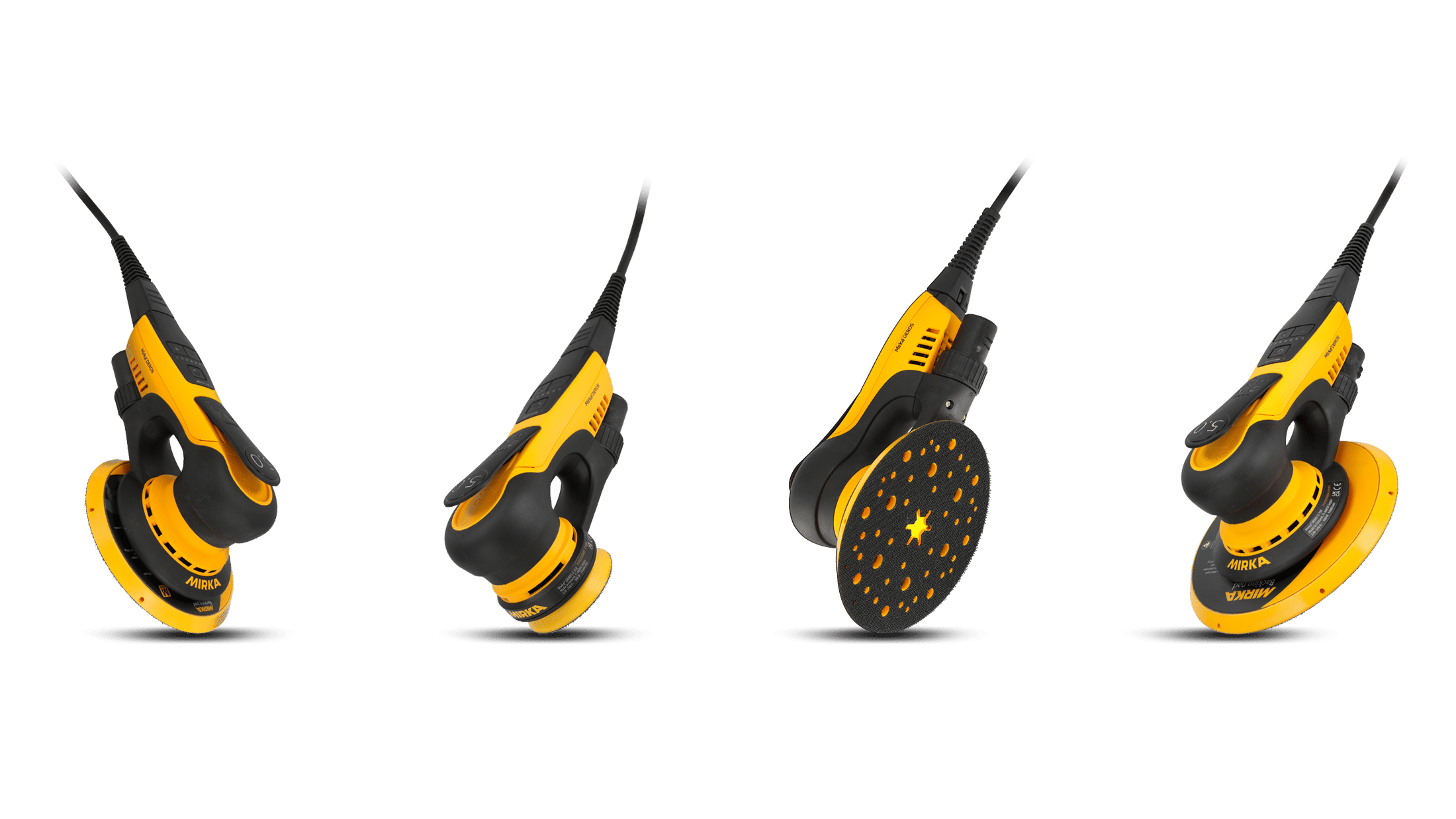 DEROS electrical sander against a white background