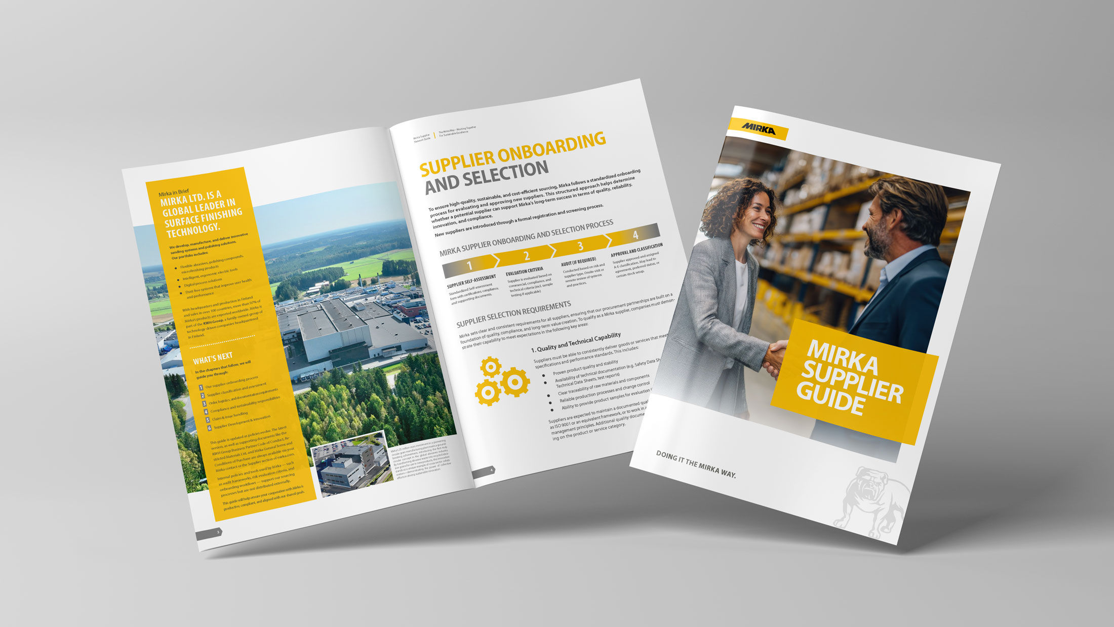 Mirka supplier guide against a grey background