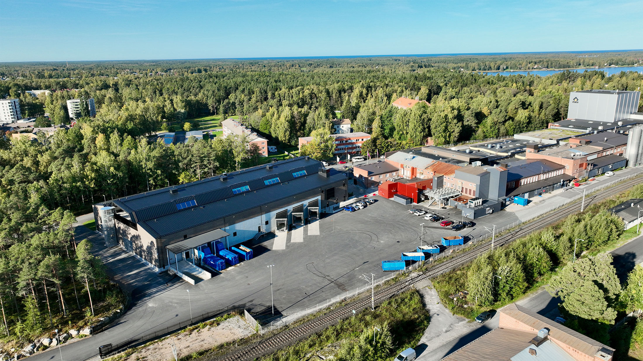 Birdseye view of Mirka factory in Jakobstad