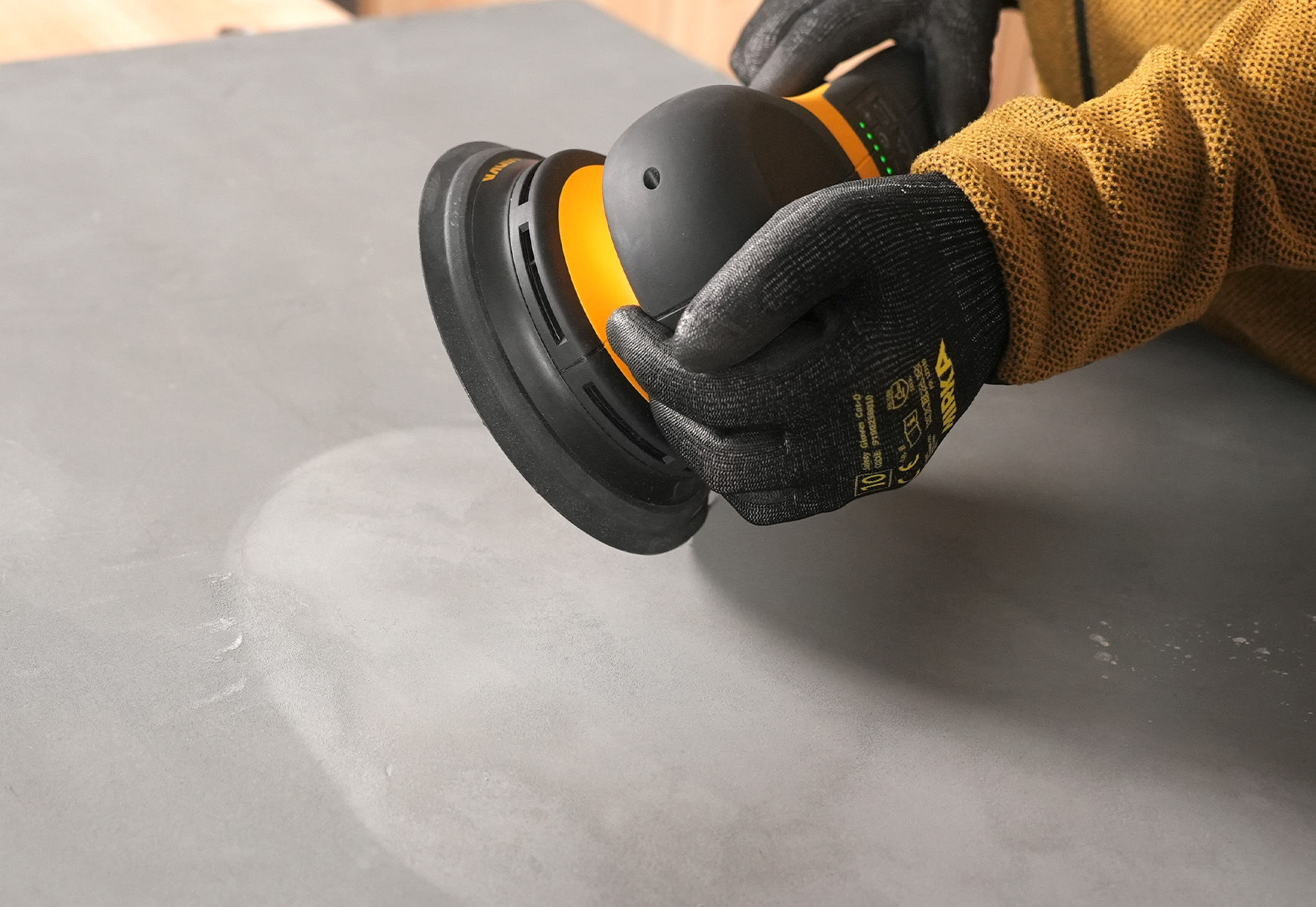 Mirka® DEROS RS sanding polished concrete