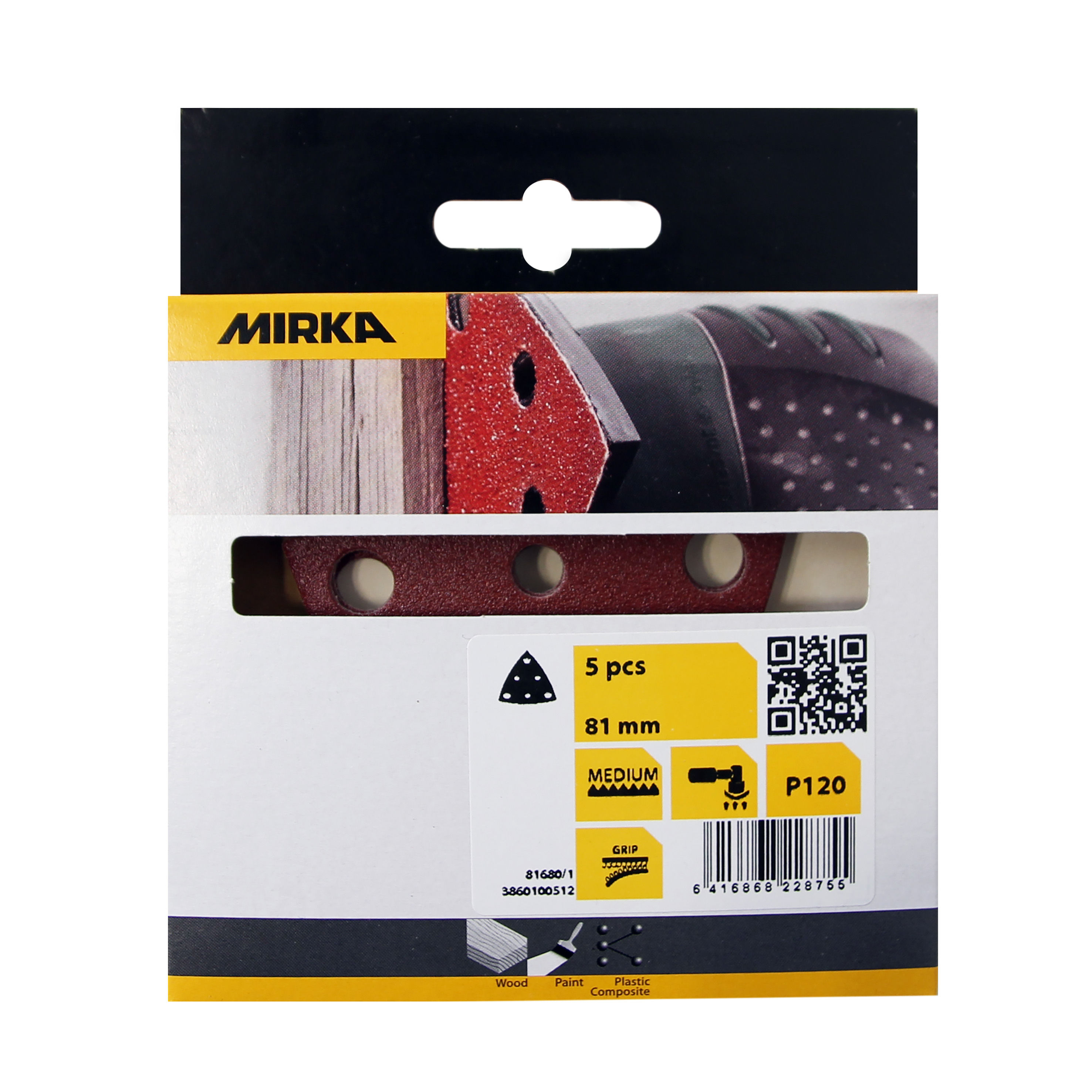Abrasive Red 81x81x81mm Grip 6 Hål