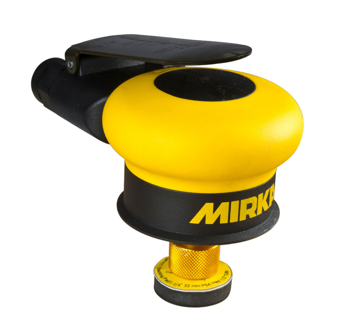 Mirka MROS150 1.25 inch Orbital Finish Sander showing compact body and small sanding head for detail sanding