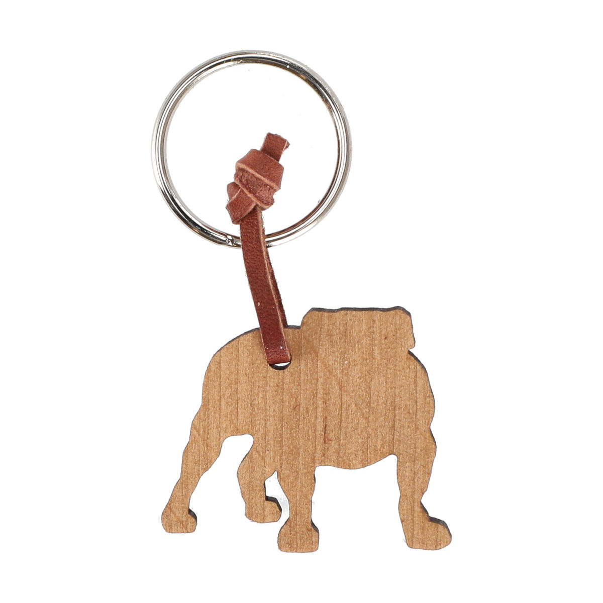 Mirka sleutelhanger houten bulldog, 25 stuks