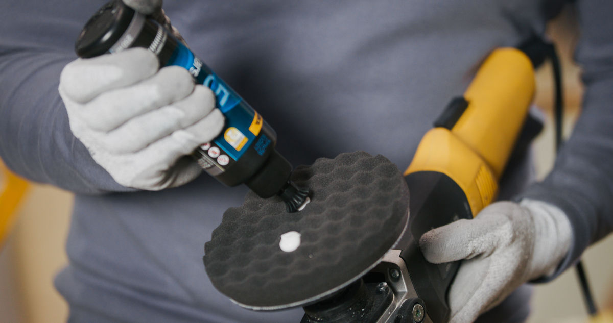 Polishing Foam Pad Black M Waffle