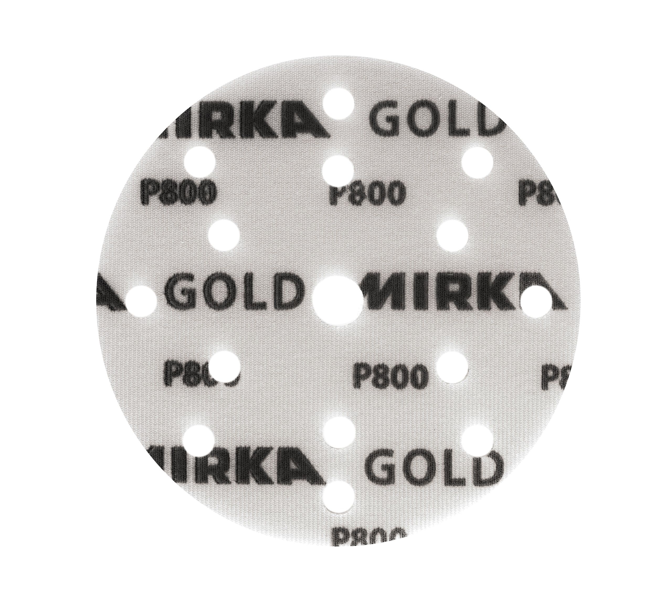 Disque abrasif 150 mm velcro 15 trous MIRKA GOLD 