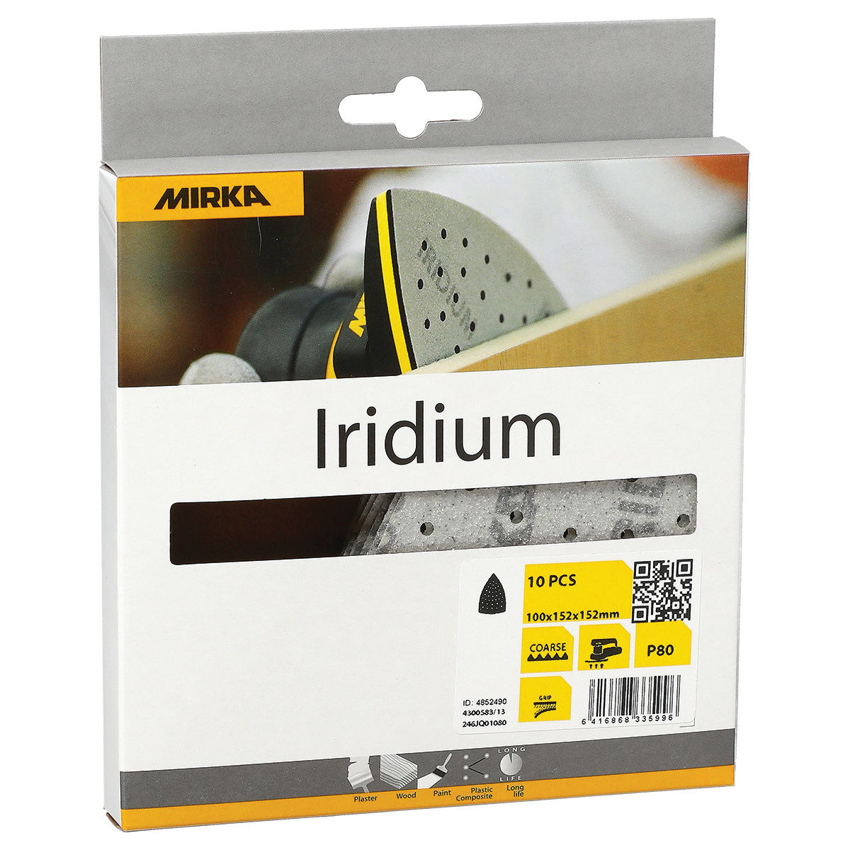 Iridium™ 100 x 152 x 152 mm Grip 36 Holes - Mirka