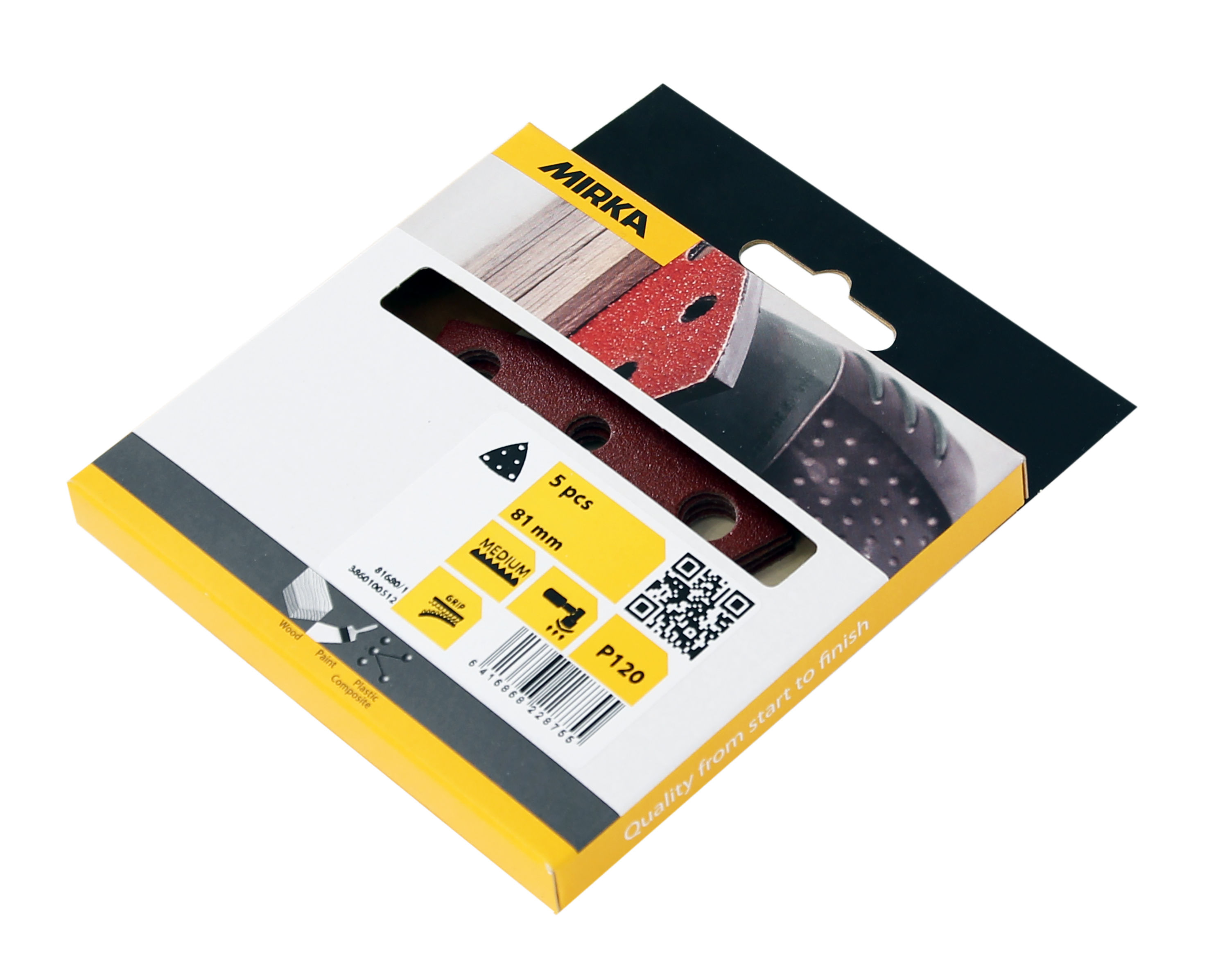 Abrasive Red 81 x 81 x 81 mm Grip 6 Holes