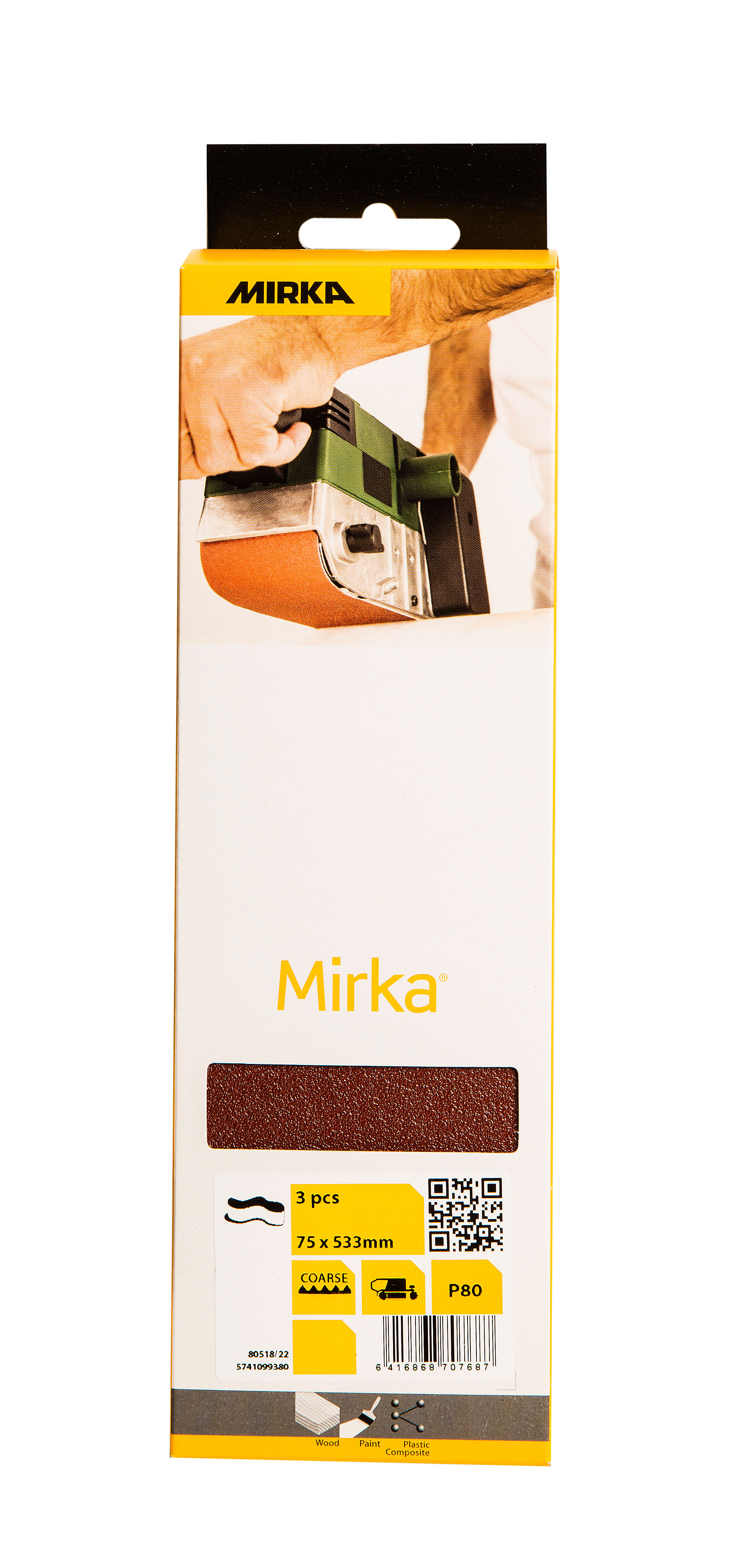 Abrasive Belt Red 75x533mm