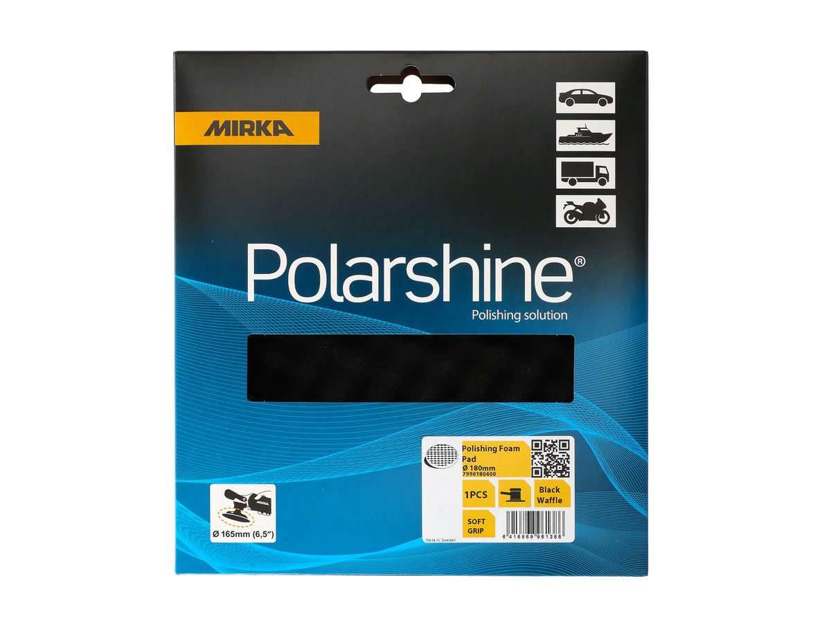 Polersvamp 180 mm Svart Våfflad
