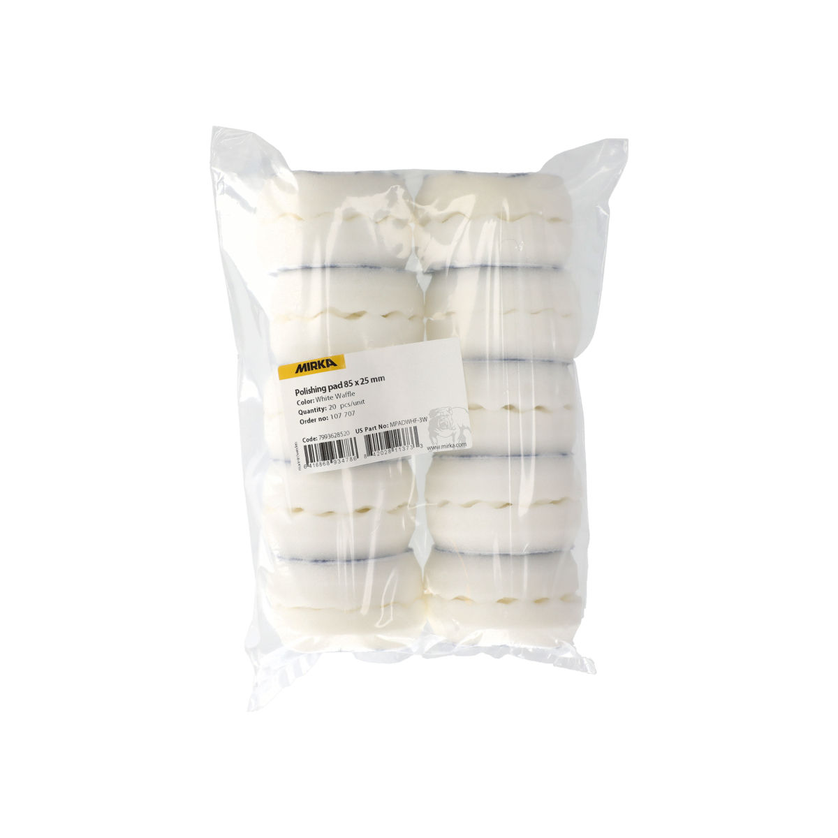 Mousse de polissage Ø 85 mm blanche alvéolée