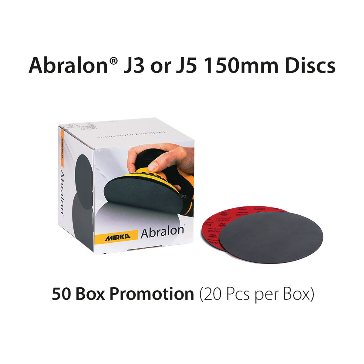 Abralon J3 or J5 150mm Disc 50 Box Promotion (1000 Pcs)
