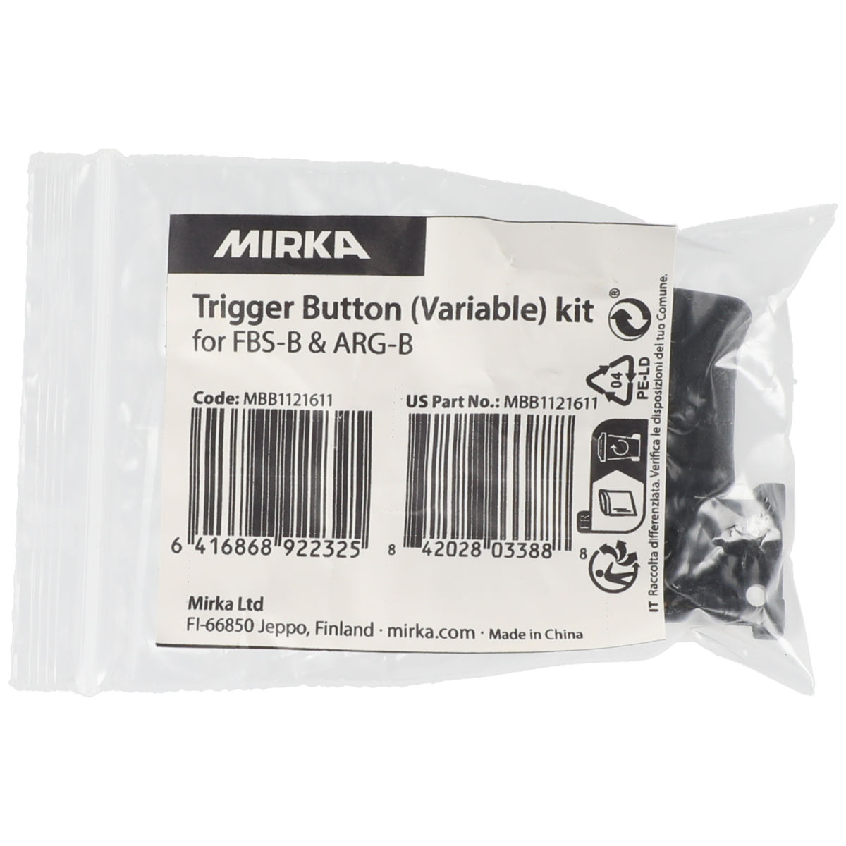 Trigger Button (Variable) kit for FBS-B & ARG-B - Mirka