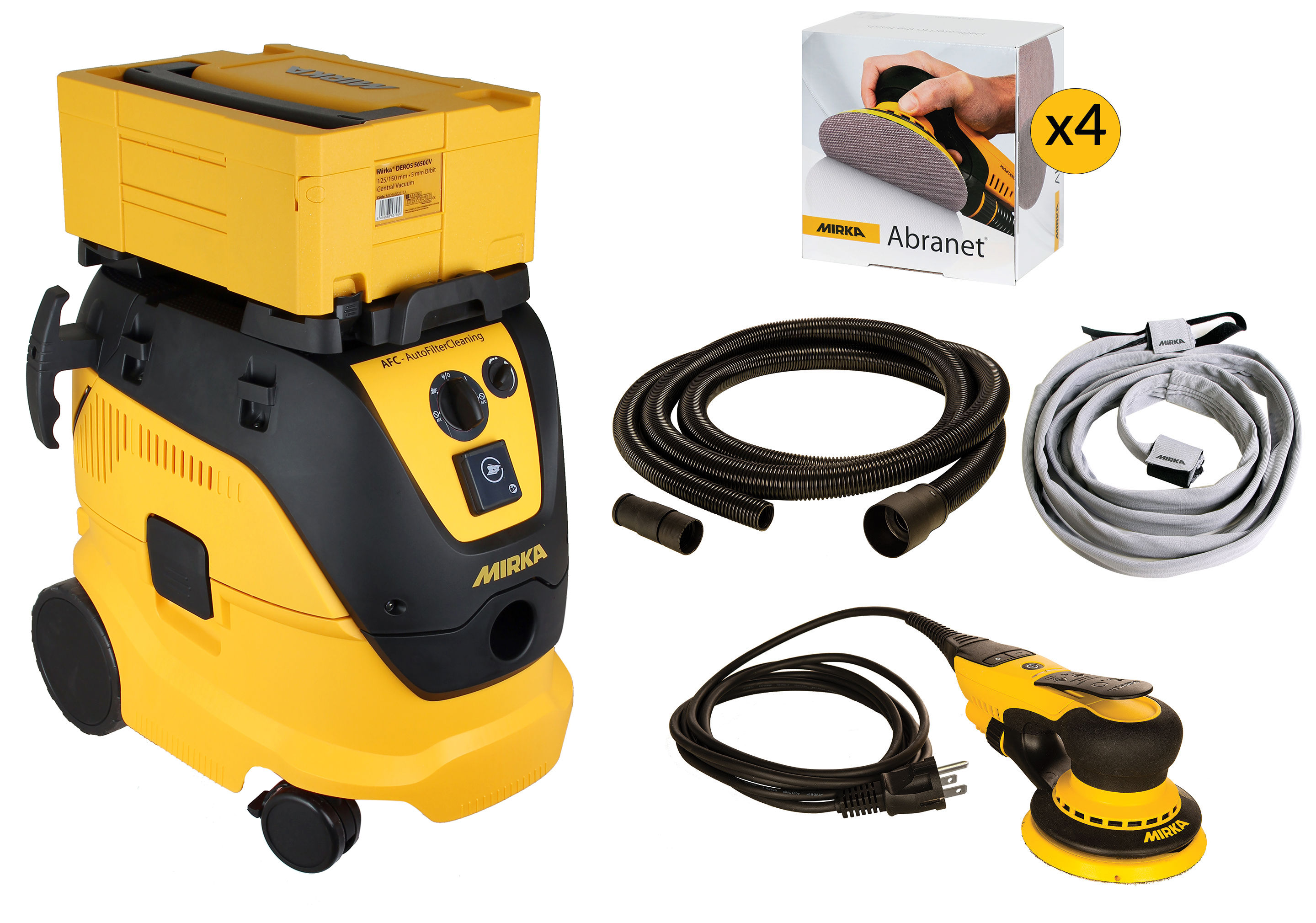 MIRKA® DEROS 5"/5mm Electric Sander & AFC Dust Extractor Kit