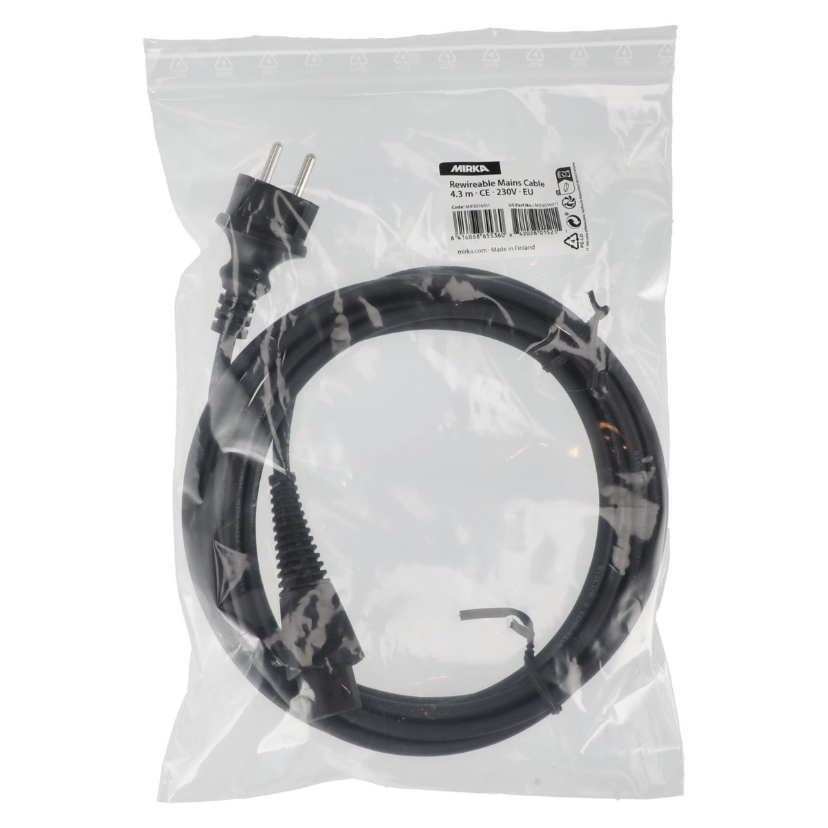 Rewireable Mains Cable 4,3m 230V EU