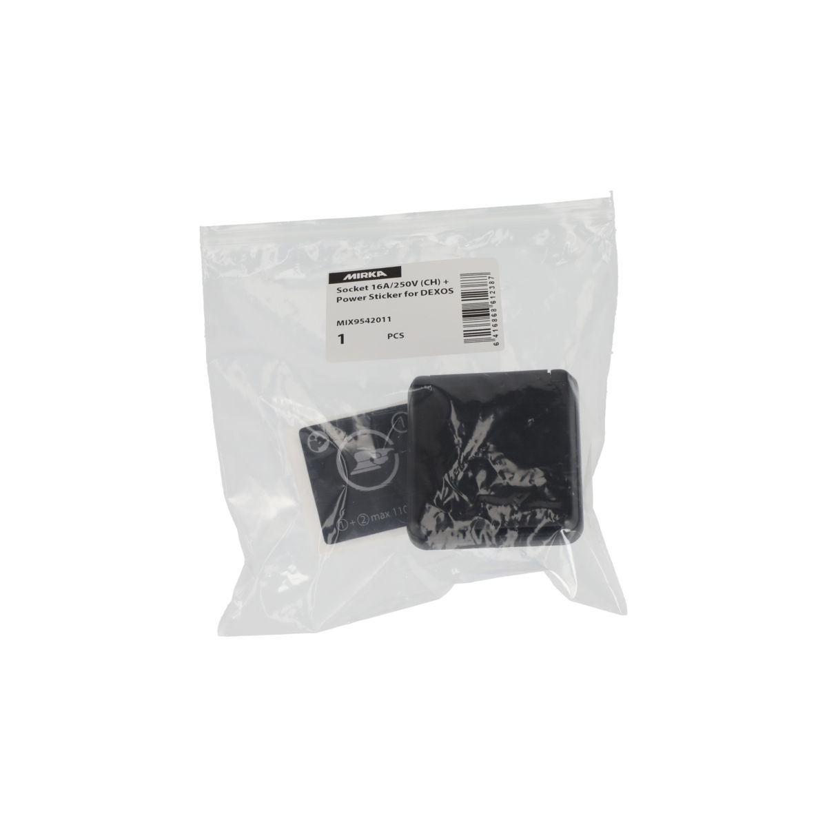 Steckdose 16A/250V (CH) + Leistungsetikett für DEXOS