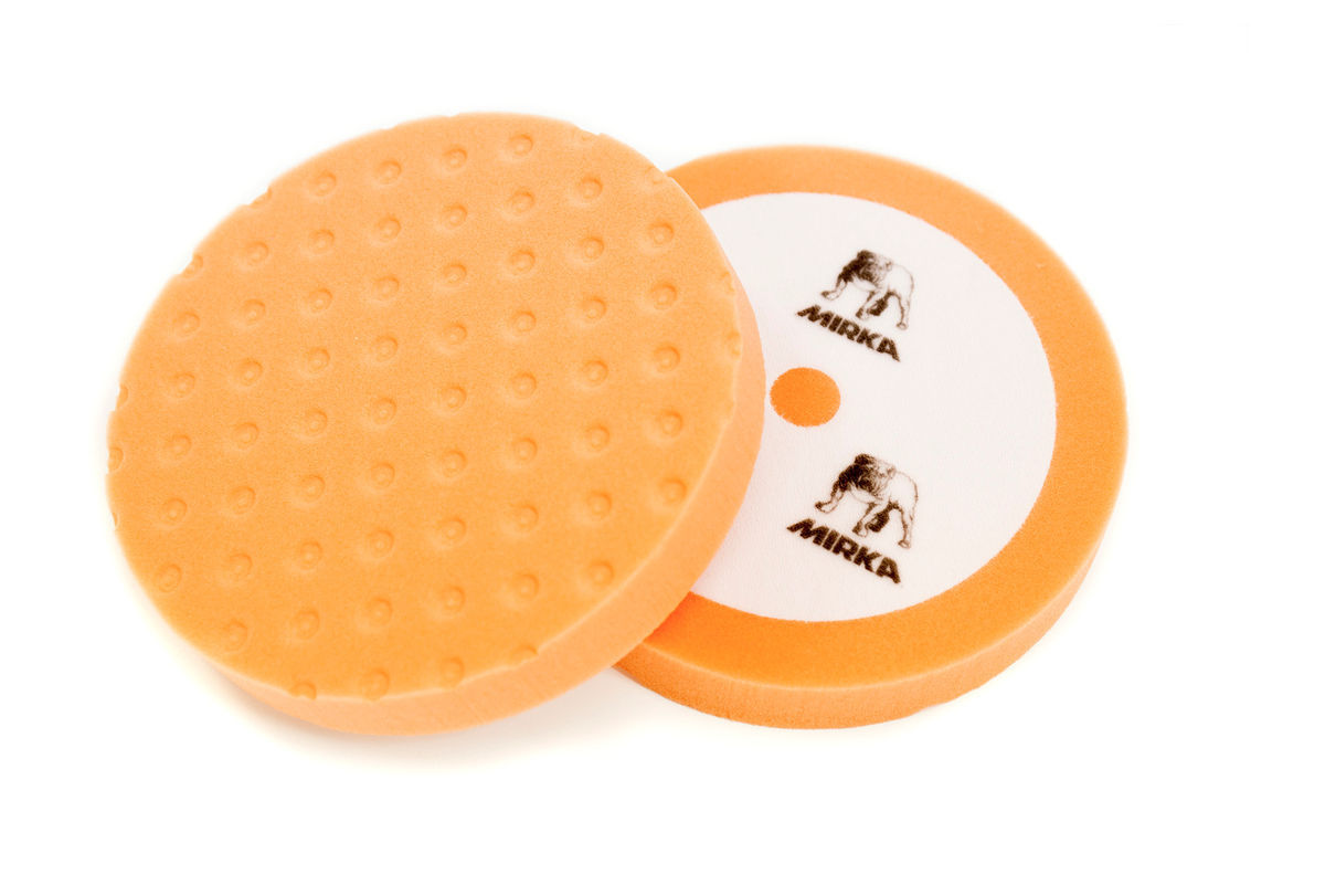 Polishing Foam Pad Orange with polish-holding indentations