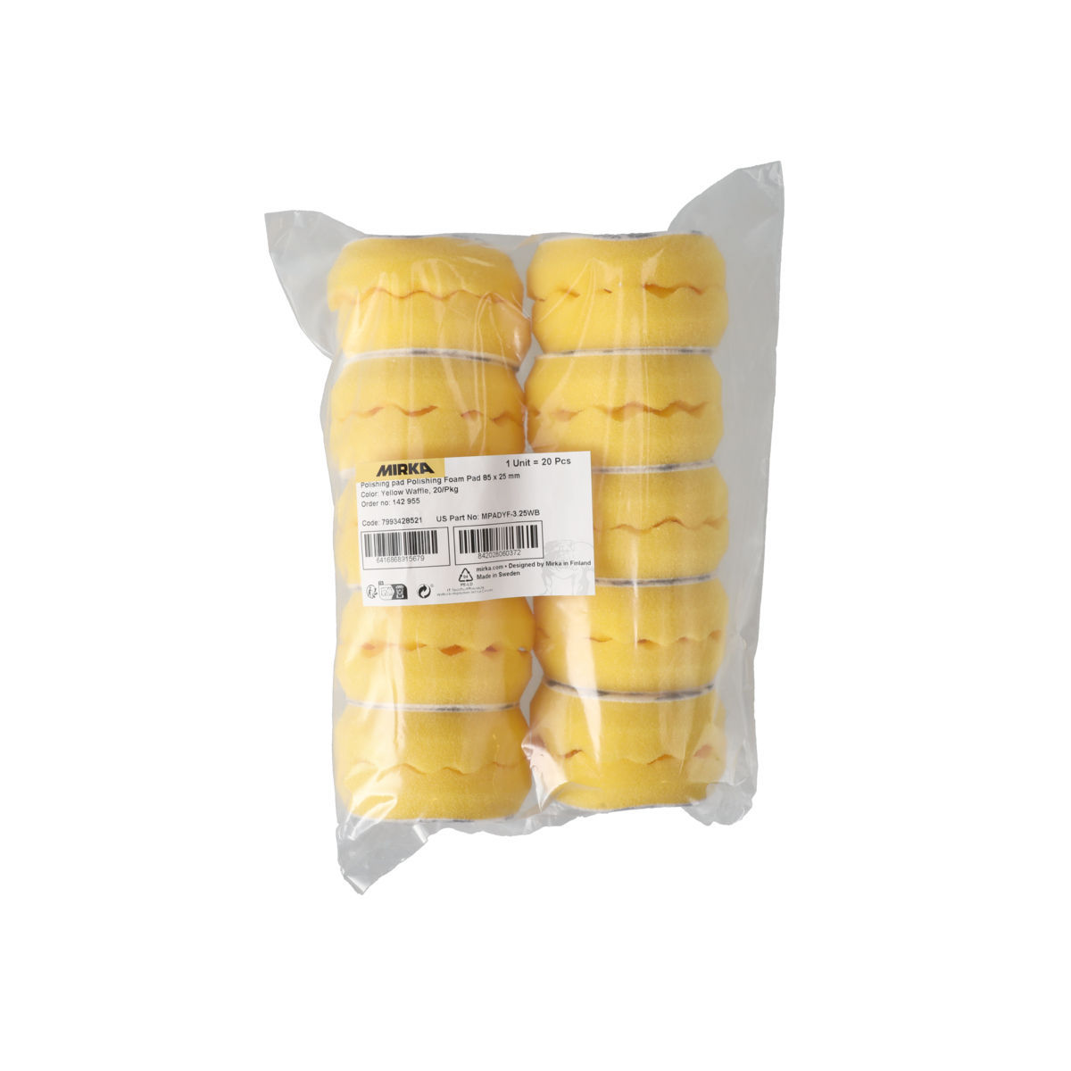 Polishing Foam Pad Yellow Waffle