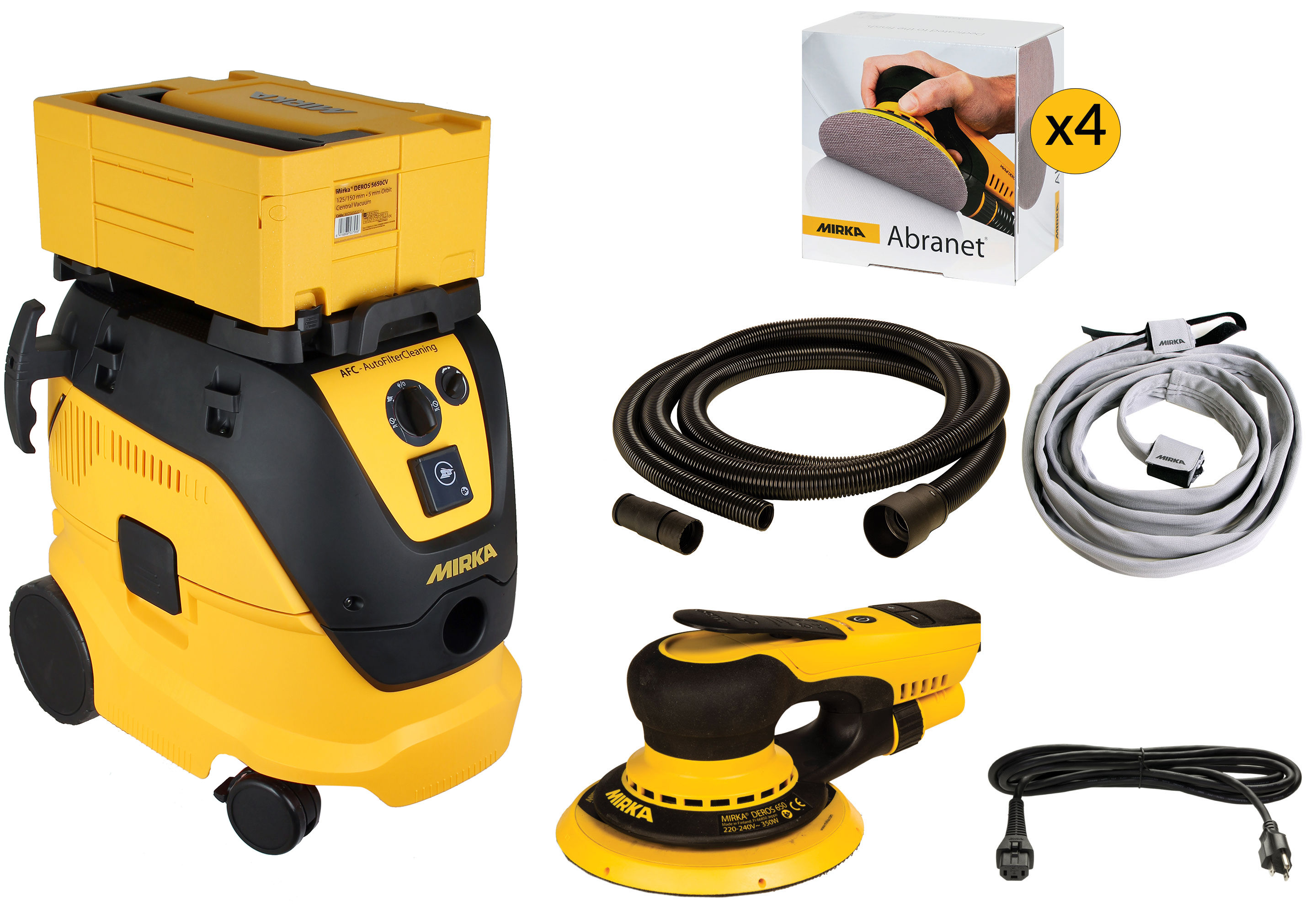 MIRKA® DEROS 6"/2.5mm Electric Sander & AFC Dust Extractor Kit