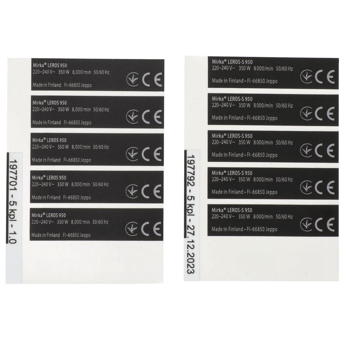 Type Label kit, LEROS, LEROS-S 220-240 EU